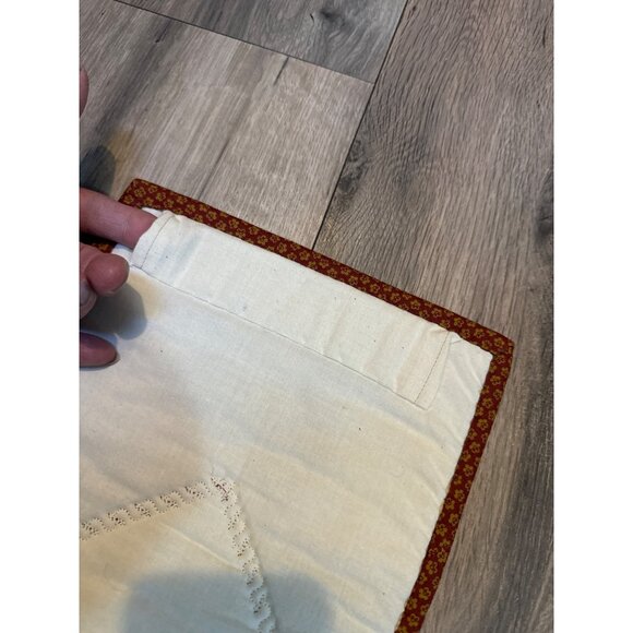 Handcrafted Quilted Wall Hanging With Embroidered Sewing Scenes & "Love To Quilt - Picture 9 of 9